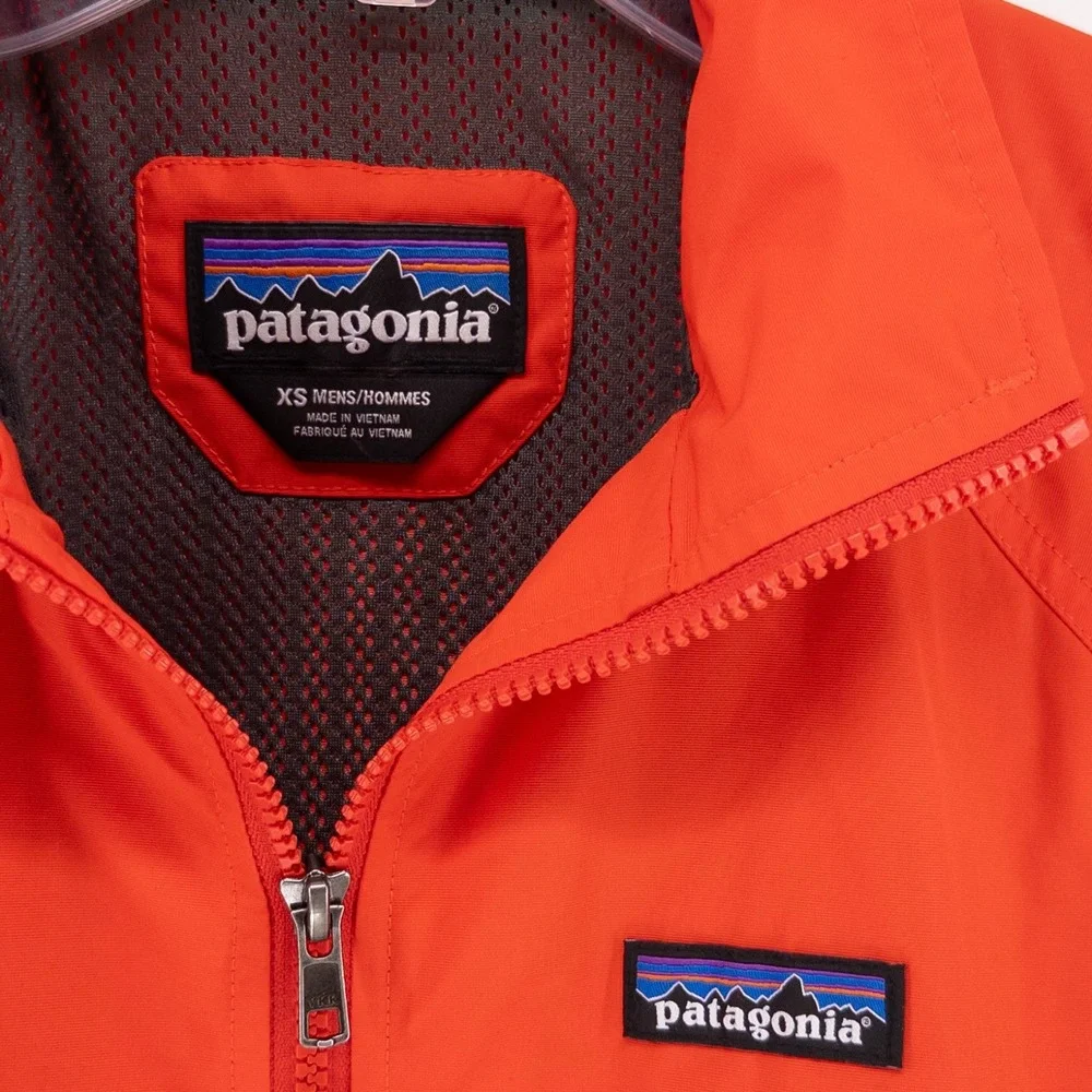 Patagonia Mens‎ XS Baggies Jacket Bomber Full Zip Mesh Lined Red Pockets 28150